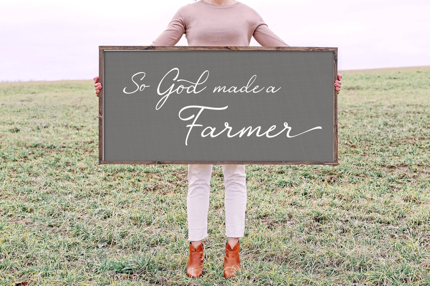 "So God made a Farmer" Wooden Sign
