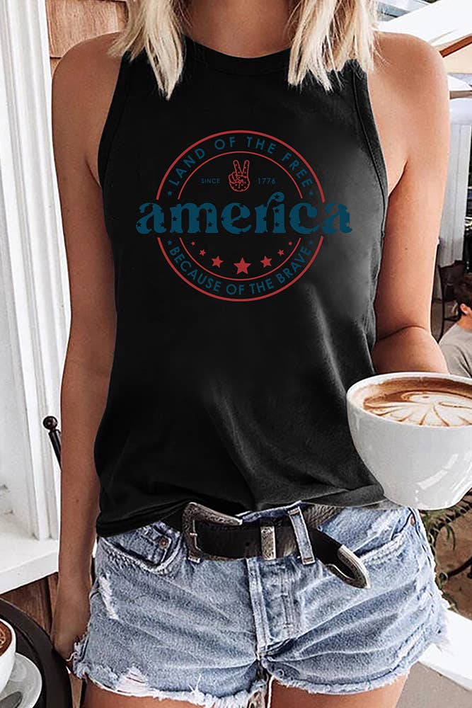 'America' Graphic Tank Top