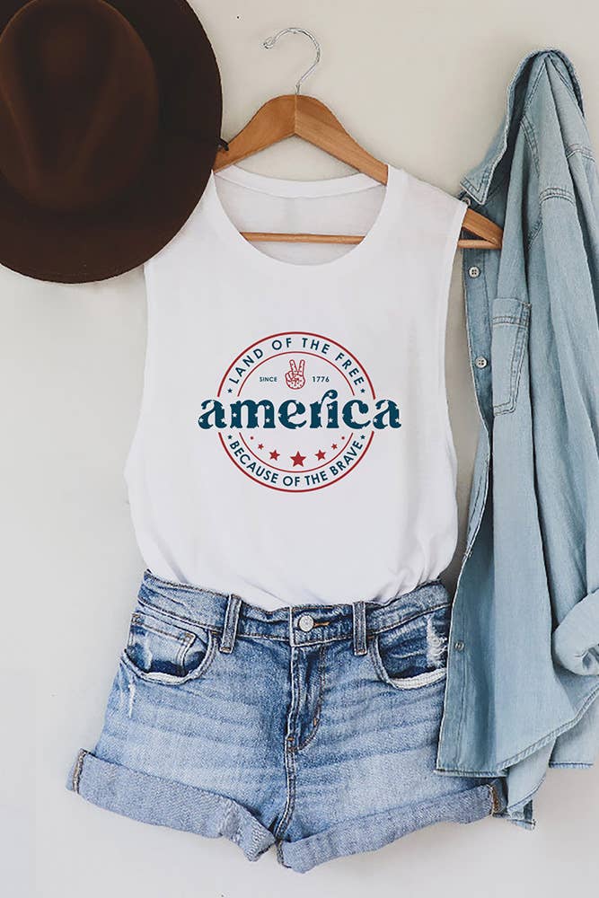 'America' Graphic Tank Top