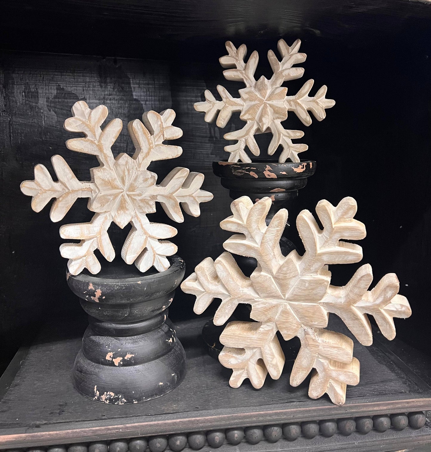 Whitewashed Wooden Snowflake