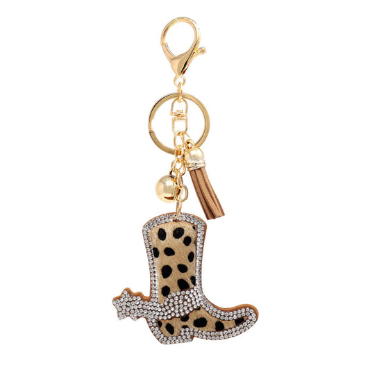 Cheetah Cowboy Boot Keychain