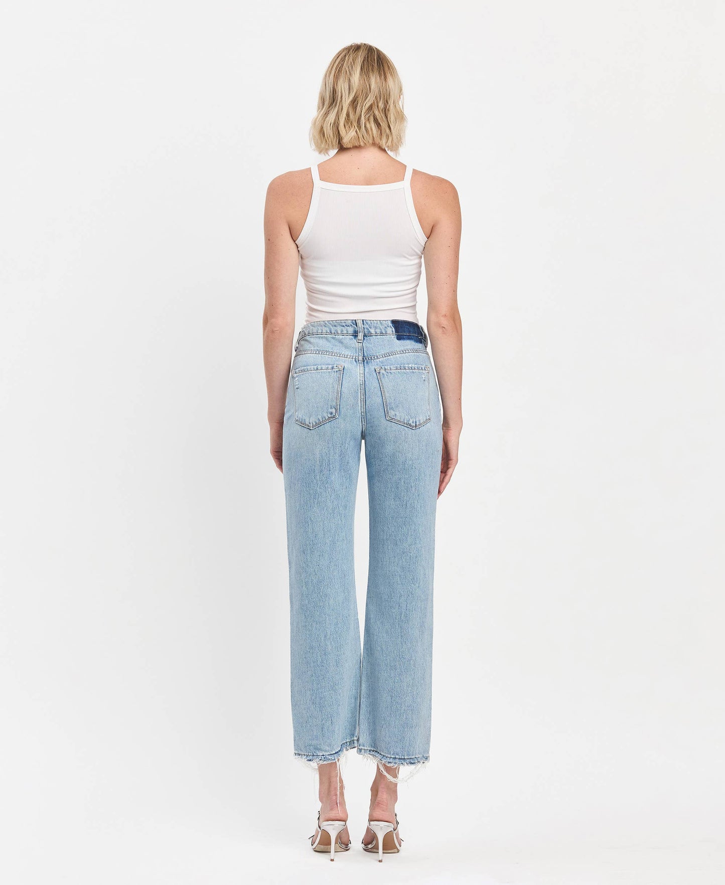 90'S Super High Rise Ankle Slim Wide Jeans