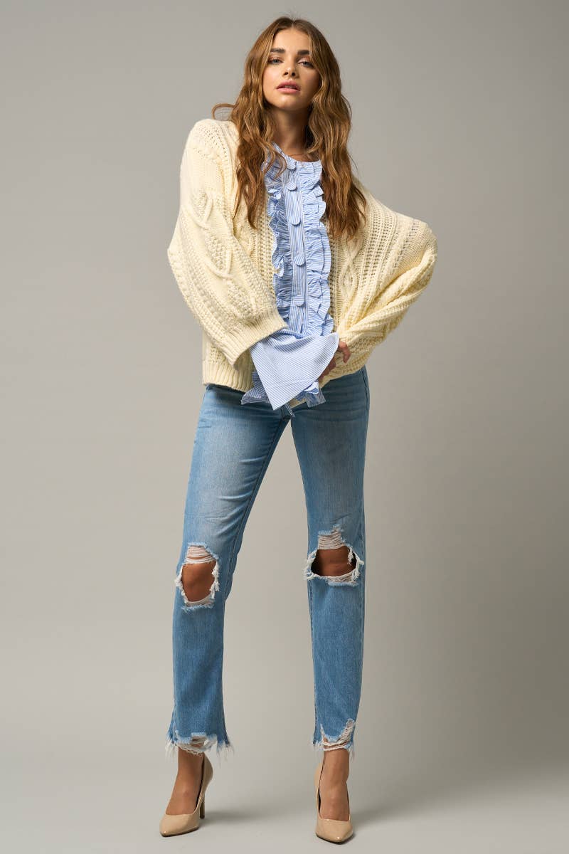 High Rise Crop Straight Jeans