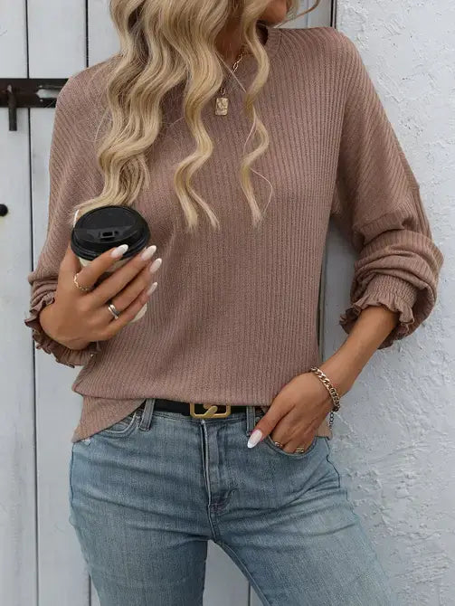 Ribbed Long-Sleeve Top