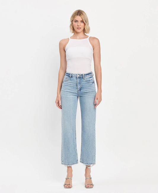 90'S Super High Rise Ankle Slim Wide Jeans