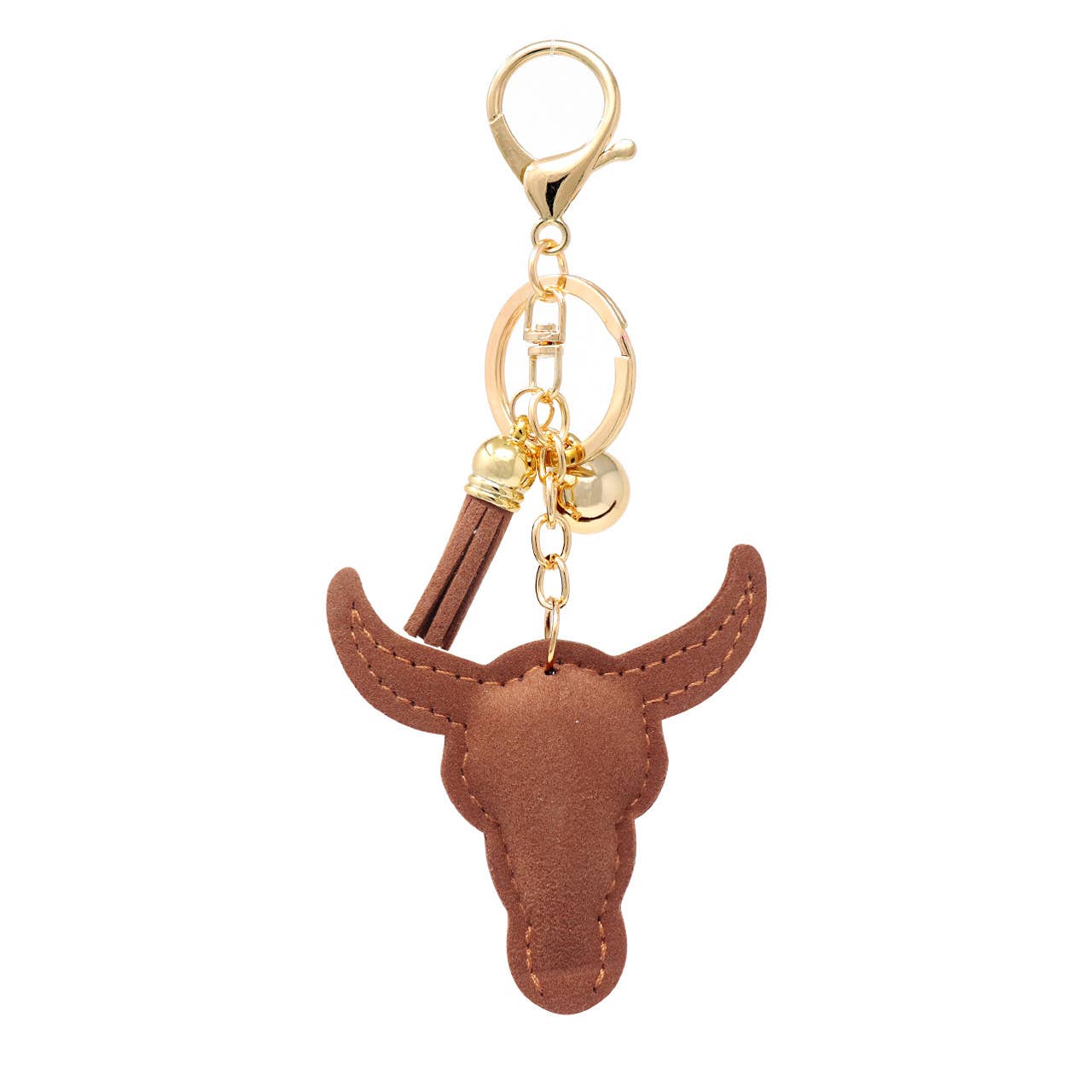 Bling Crystal Bull Skull Keychain