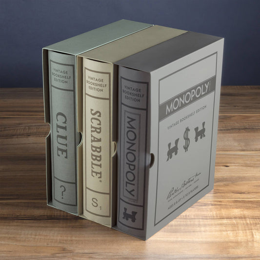 Vintage Bookshelf Edition Games: Scrabble, Monopoly, Clue