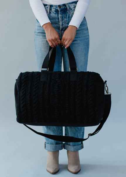 Cable Knit Duffle Bag - Cream