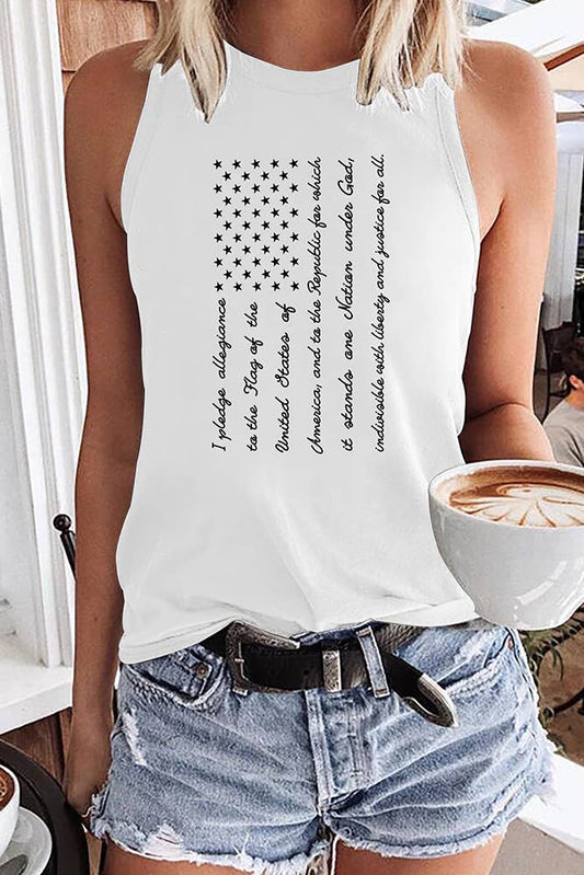 4th Of July Flag Graphic Tank Top