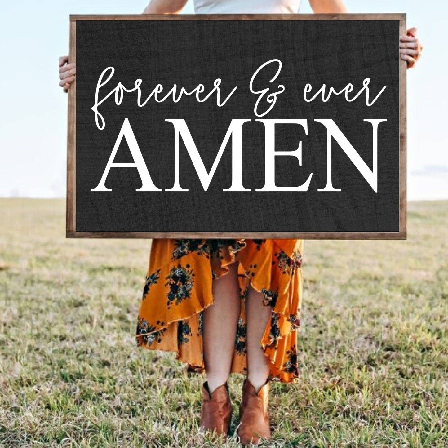 "Forever and Ever Amen" Wooden Sign