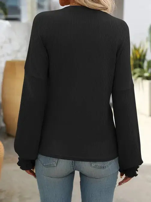 Ribbed Long-Sleeve Top