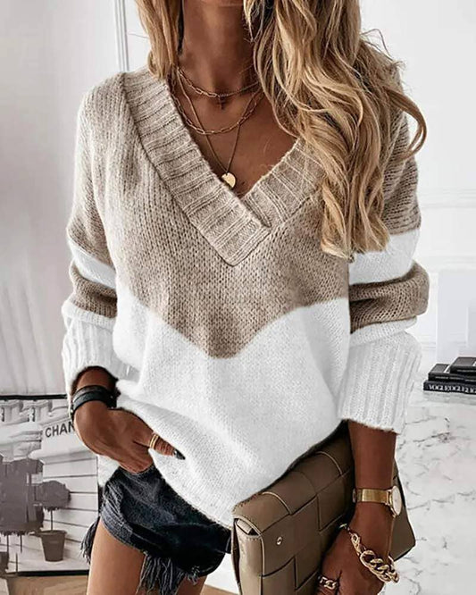 V-Neck Knit Sweater