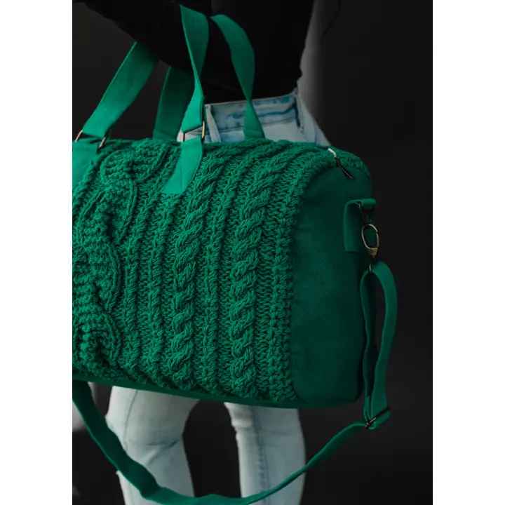 Cable Knit Duffle Bag - Rust